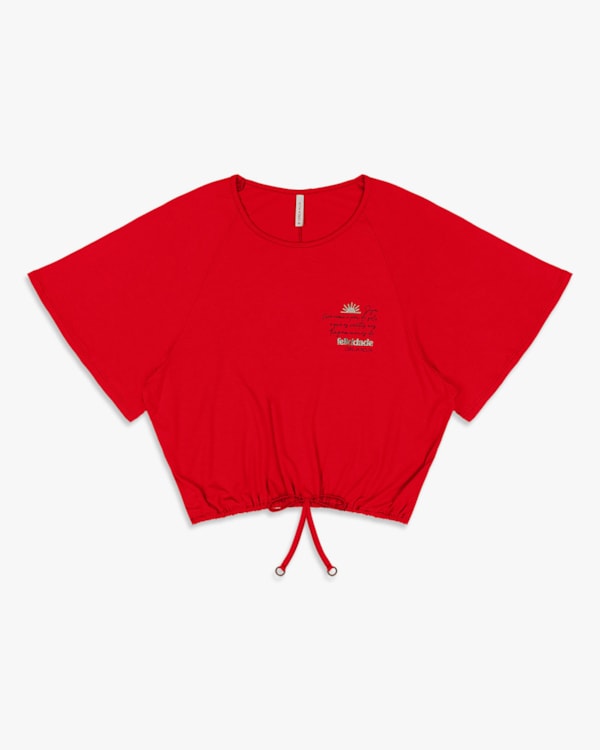 Blusa Feminina em Viscose com Mangas Amplas - Cereja Rosa - Tomato