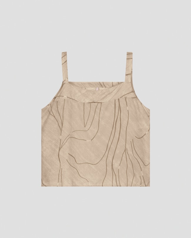 Blusa Feminina em Viscose Estampada Cereja Rosa Bege-3a20efc5-35d8-438e-b307-593c3a686d93