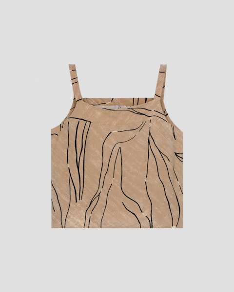 Blusa Feminina em Viscose Estampada Cereja Rosa Marrom