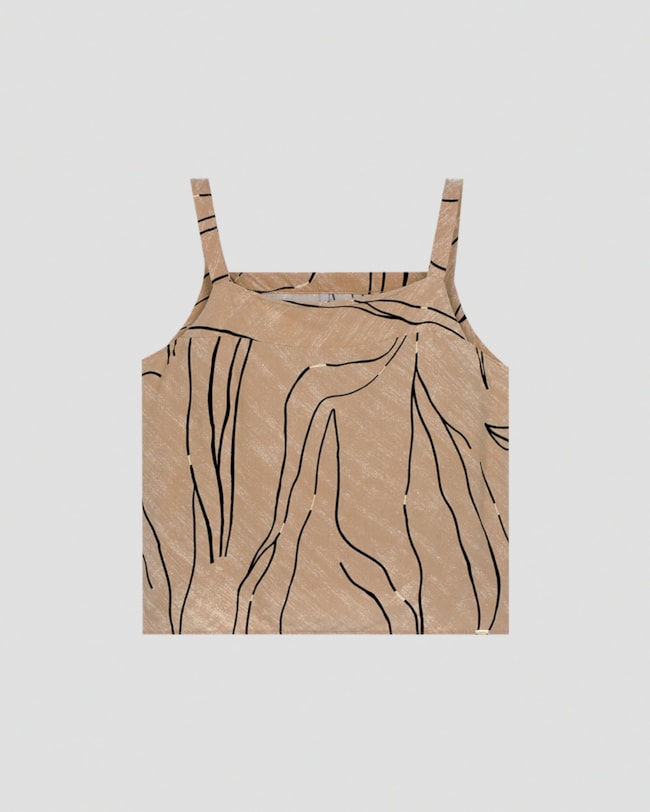 Blusa Feminina em Viscose Estampada Cereja Rosa Marrom-e864d7e2-83c0-4ca1-b3df-63b8c4bc4b6c