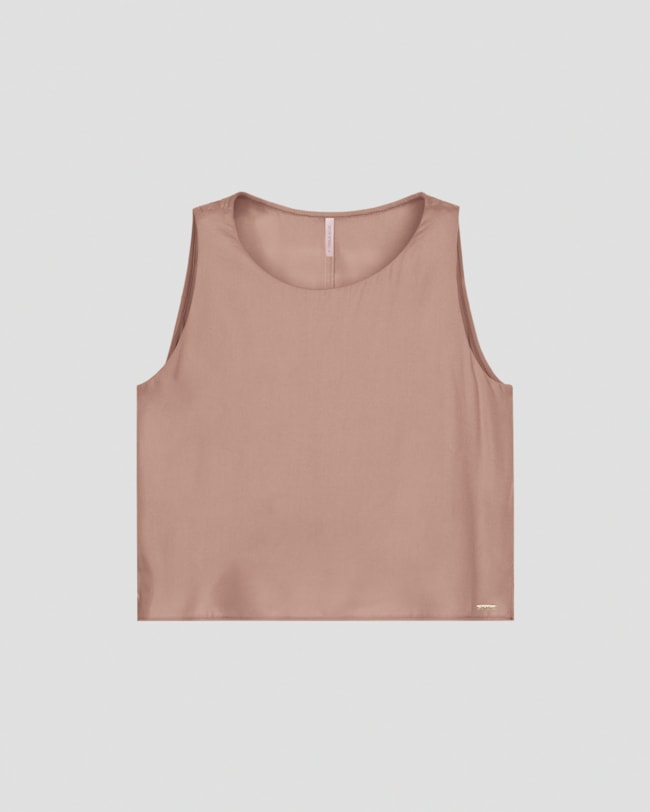 Blusa Feminina em Viscose sem Mangas Cereja Rosa Marrom-47b5bc1e-2910-4b9c-a31c-10aa56abda6c