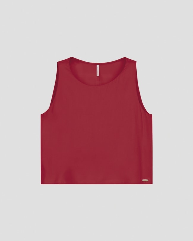 Blusa Feminina em Viscose sem Mangas Cereja Rosa Vermelho-379d687d-c626-4681-a72c-33039efd8b37