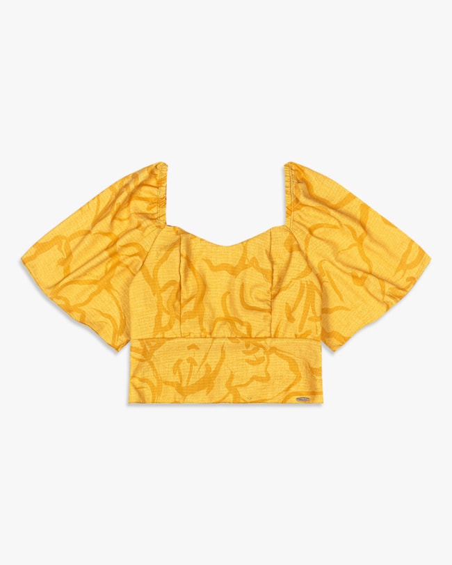 Blusa Feminina Estampada em Crepe Favo - Cereja Rosa - Pinacolada-3e655a9c-8690-4c96-982e-9e0d89860e45