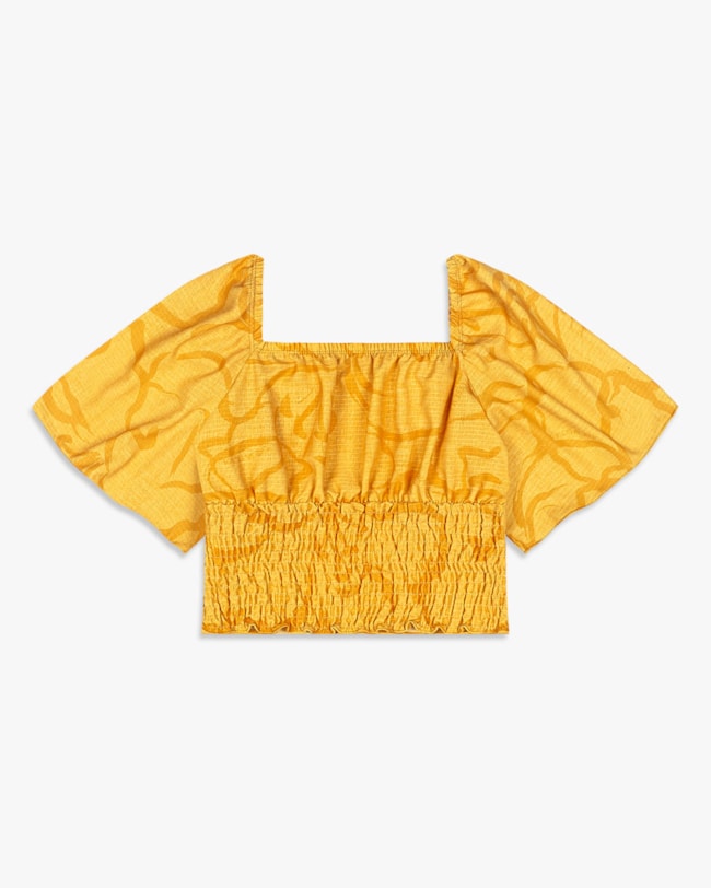 Blusa Feminina Estampada em Crepe Favo - Cereja Rosa - Pinacolada-75e83f83-6a04-4e57-9ecc-ae5669aed81c