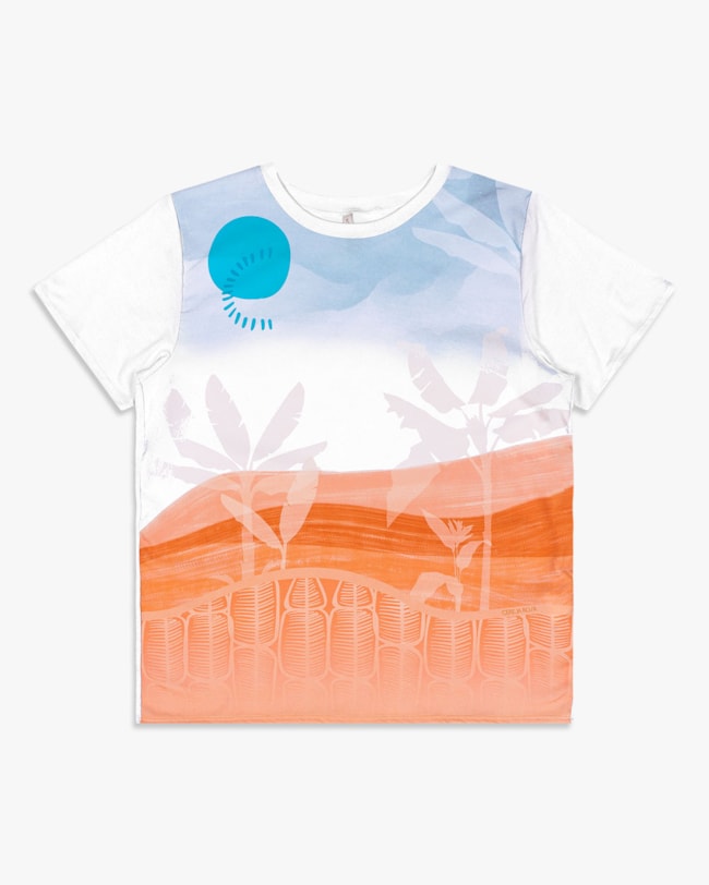 Blusa Feminina Estampada Manga Curta - Cereja Rosa - Branco-G-e2b541a9-e062-4098-96b1-a98dcb5f2c2e