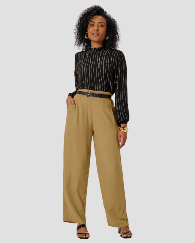 Blusa Feminina Estampada Manga Longa em Viscose - Cereja Rosa - Preto-25424a3a-2022-4ac4-ba7d-d2a1c1ddc76f