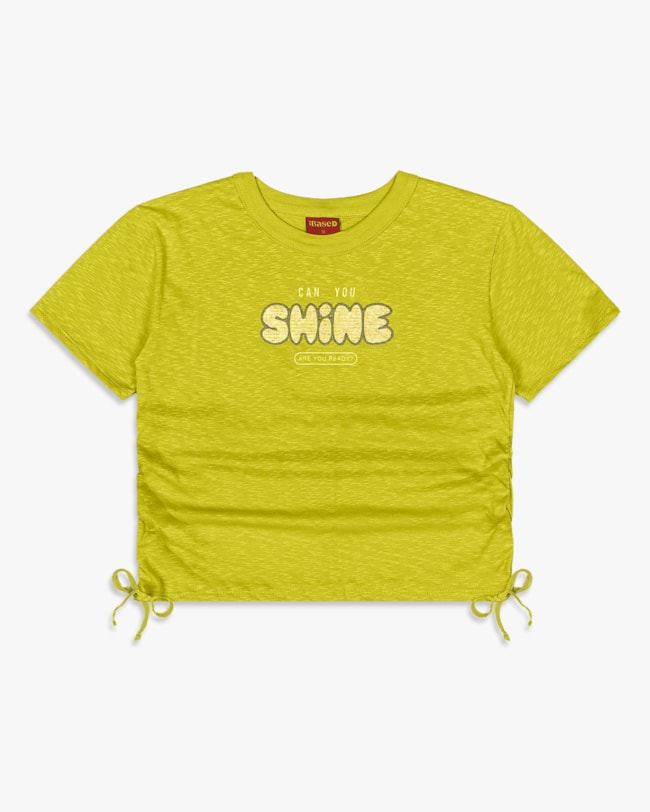 Blusa Feminina Juvenil com Amarração Lateral - BaseD - Aspargo-1c5a8291-0981-433b-a0cf-156d16fe03da