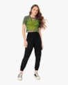 Blusa Feminina Juvenil com Tule Estampado - BaseD - Army-ad5a5191-7065-49f3-98ea-0fa66fd02d8a