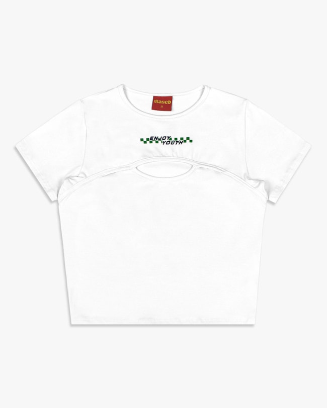 Blusa Feminina Juvenil Cut Out em Cotton - BaseD - Branco-4062dc16-268b-450c-be91-2f72885f43a3