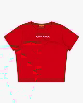Blusa Feminina Juvenil Cut Out em Cotton - BaseD - Tomato