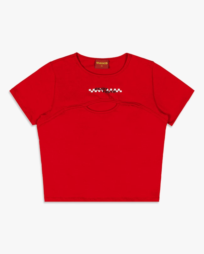 Blusa Feminina Juvenil Cut Out em Cotton - BaseD - Tomato-18fb2fe8-2e0e-4696-85ff-d81d683e5e16