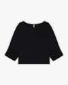 Blusa Feminina Manga 3/4 em Tecido Viscose - Cereja Rosa - Preto-aab65374-c781-4c69-9f16-efd48c38d788