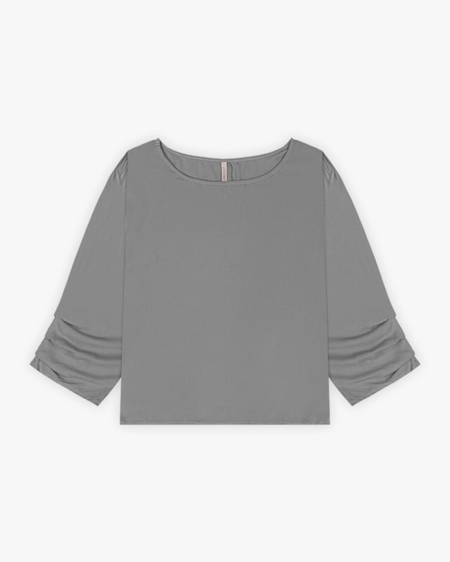 Blusa Feminina Manga 3/4 em Tecido Viscose - Cereja Rosa - Silver-5033adc6-360a-45a1-bc8c-70c6e03d9b84