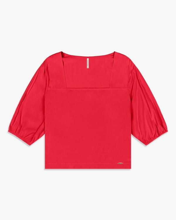 Blusa Feminina Manga 3/4 em Viscose - Cereja Rosa- Hibisco