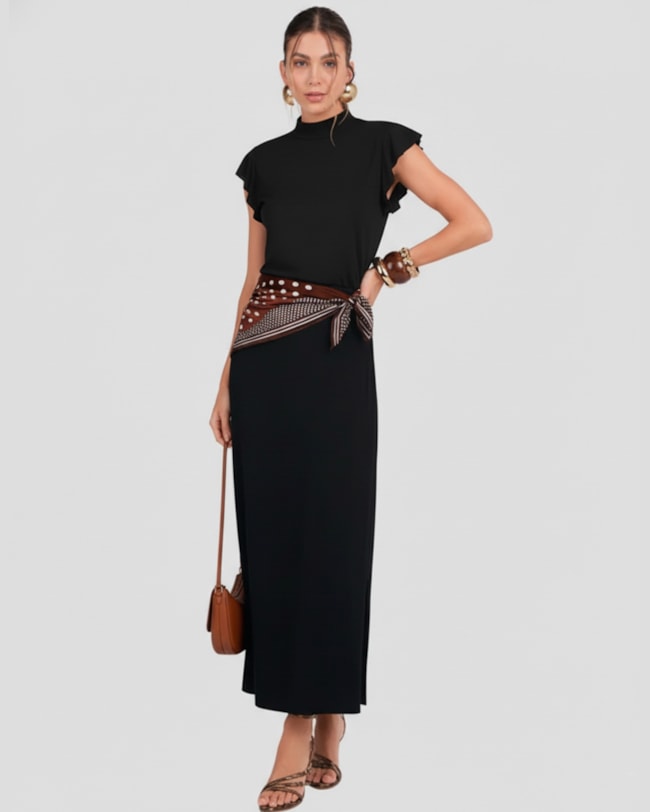 Blusa Feminina Manga Curta com Babado Cereja Rosa Preto-3e13de98-c92d-4f54-a984-ebdb1b2dcfba