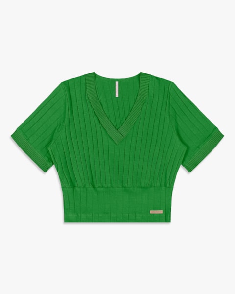 Blusa Feminina Manga Curta com  Decote V - Cereja Rosa - Online