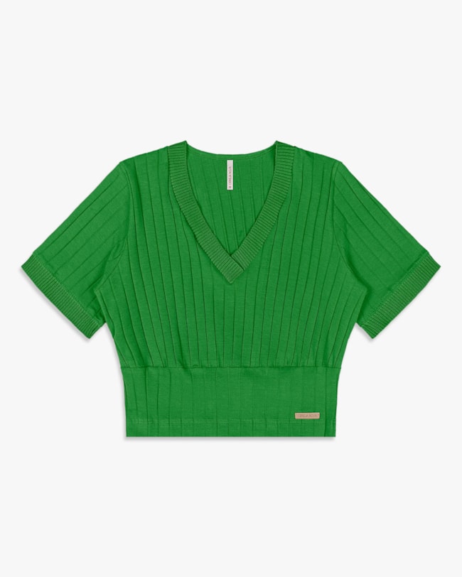 Blusa Feminina Manga Curta com Decote V - Cereja Rosa - Online-c6137d11-d21b-426c-ac50-dab9cb450dfb