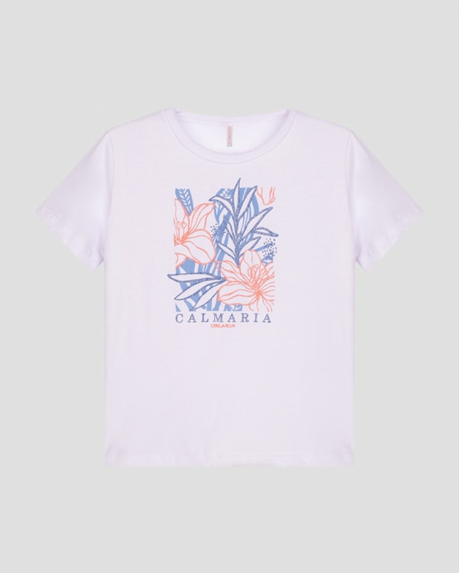 Blusa Feminina Manga Curta com Estampa Cereja Rosa Branco-87151d3a-5e3e-48b2-a0b1-172caae9aafe