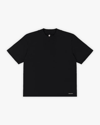 Blusa Feminina Manga Curta com Gola Alta - Cereja Rosa - Preto