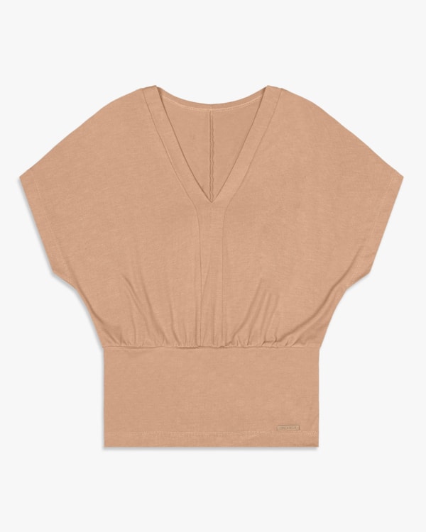 Blusa Feminina Manga Curta em  Tricot Viscose - Cereja Rosa - Toffee