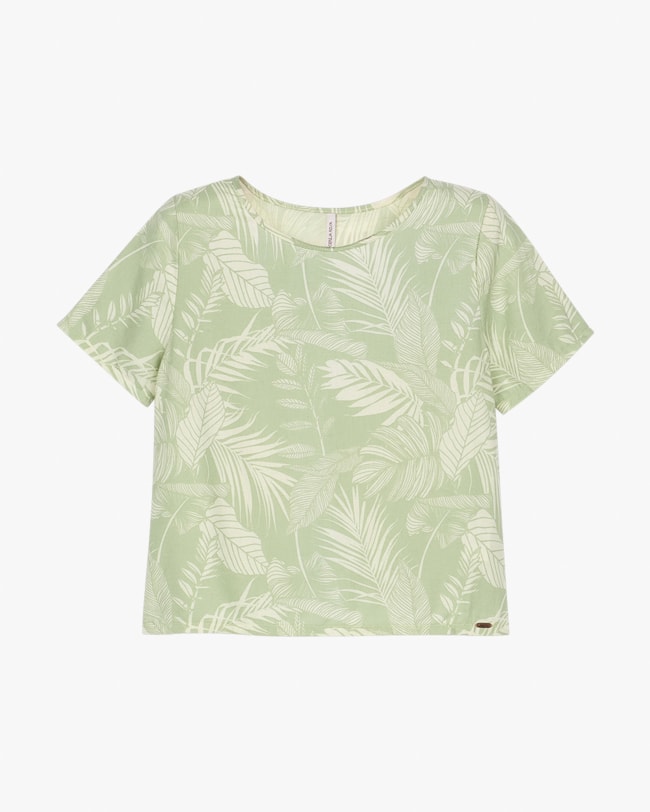 Blusa Feminina Manga Curta Estampada em Viscose Linho - Cereja Rosa - Mint-449c1d56-6a4b-4187-b016-ee07241bf65d