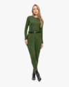 Blusa Feminina Manga Longa Canelada com Recorte - Cereja Rosa - Militar-G-c8b14139-2a15-41ce-b7b1-5d217325037e