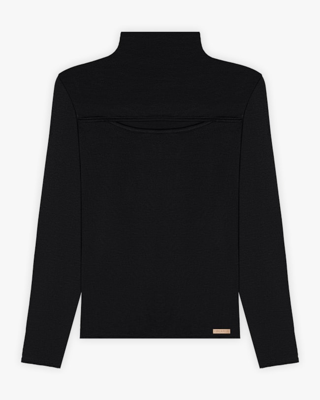 Blusa Feminina Manga Longa com Detalhe Cut Out - Cereja Rosa - Preto-39ef4a88-c969-44c4-91c0-81955875141b