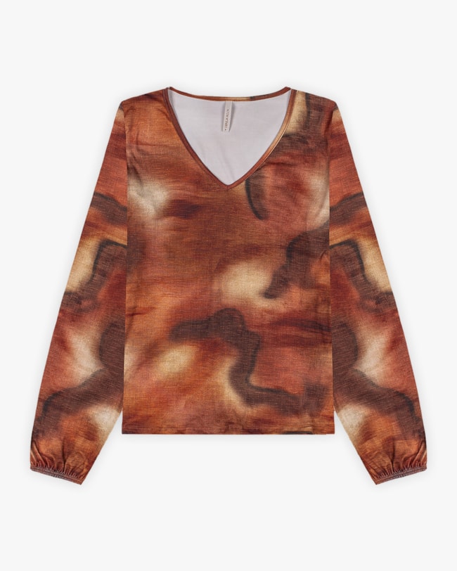 Blusa Feminina Manga Longa Estampada - Cereja Rosa - Inca-bdbdbfb3-86b9-40a7-9213-eafbad3b6252