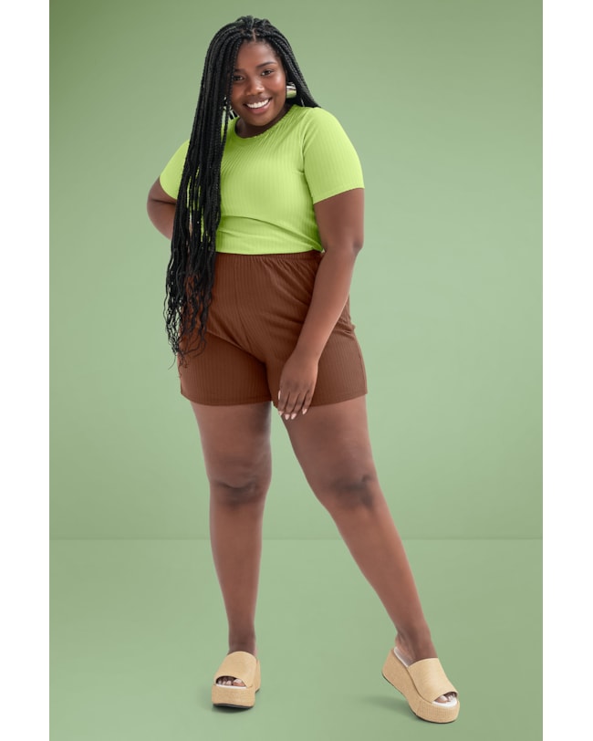 Blusa Feminina Plus Size Canelada Cereja Rosa-ba33d3c1-53f6-4df4-beb2-994443b947cf