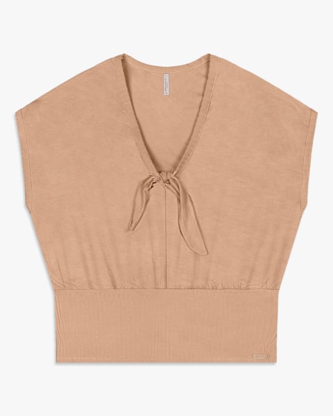 Blusa Feminina Plus Size com Amarração - Cereja Rosa - Toffee