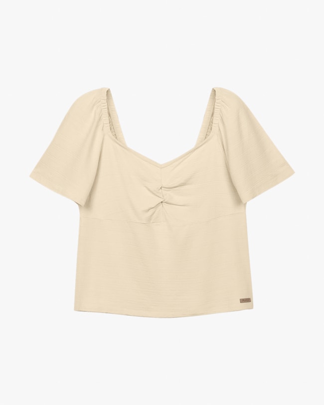 Blusa Feminina Plus Size com Decote Franzido - Cereja Rosa - Tapioca-52f17dd6-663b-4c03-a169-19ea6e829898