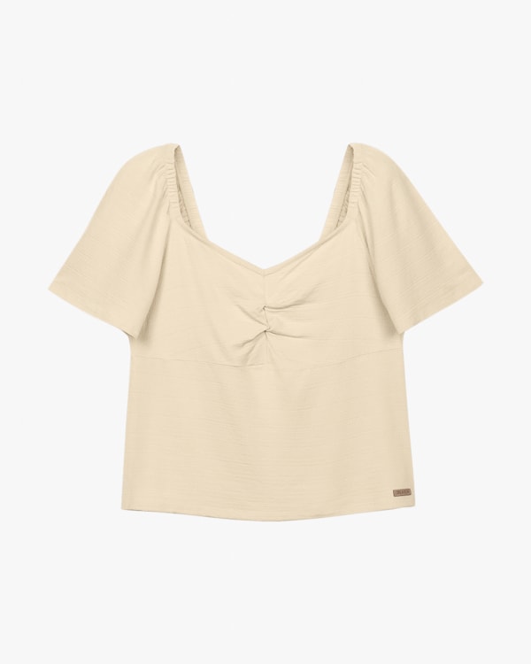 Blusa Feminina Plus Size com Decote Franzido - Cereja Rosa - Tapioca