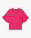 Blusa Feminina Plus Size com Decote V em Viscose - Cereja Rosa - Cherry-486e9534-3767-433f-99f7-b32889e6bf47