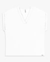 Blusa Feminina Plus Size com Decote V em Viscose Linho - Cereja Rosa -Branco-36cd7b92-8b51-49d9-b715-77eda14e9c36
