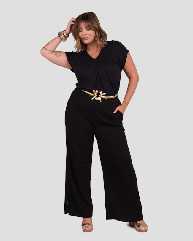 Blusa Feminina Plus Size com Prega Frontal Cereja Rosa Preto-dcbc0a15-a46a-459d-a432-204a936b8412