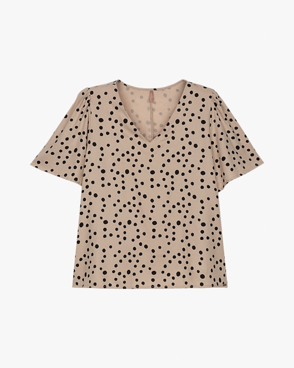 Blusa Feminina Plus Size em Viscose Linho Estampada - Cereja Rosa - Macchiato