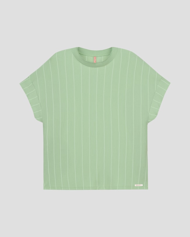 Blusa Feminina Plus Size em Viscose Listrada Cereja Rosa Verde-977a33f4-d2c4-462b-8c78-1bf4d53a0ff2