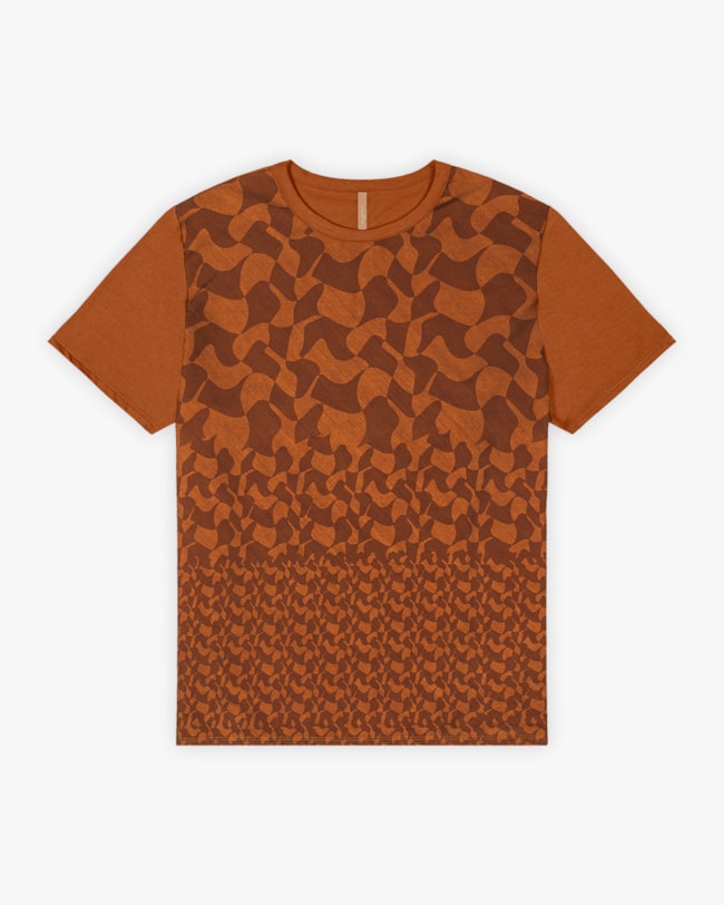 Blusa Feminina Plus Size Estampada com Manga Curta - Cereja Rosa- Ocre-fe06a34d-3a9d-4f5b-a05f-0b158bcb8d10