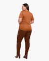 Blusa Feminina Plus Size Estampada com Manga Curta - Cereja Rosa- Ocre-G-8def6c59-6c2b-43cd-9514-6b62246f8a9f