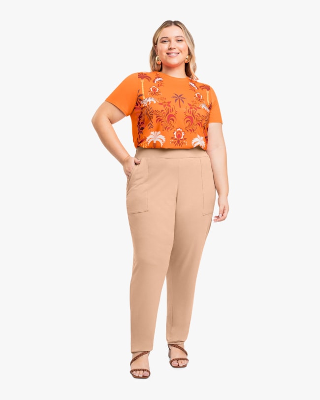 Blusa Feminina Plus Size Manga Curta com Estampa - Cereja Rosa - Nectarine-41997d40-9775-43e7-943d-46d5413f646c