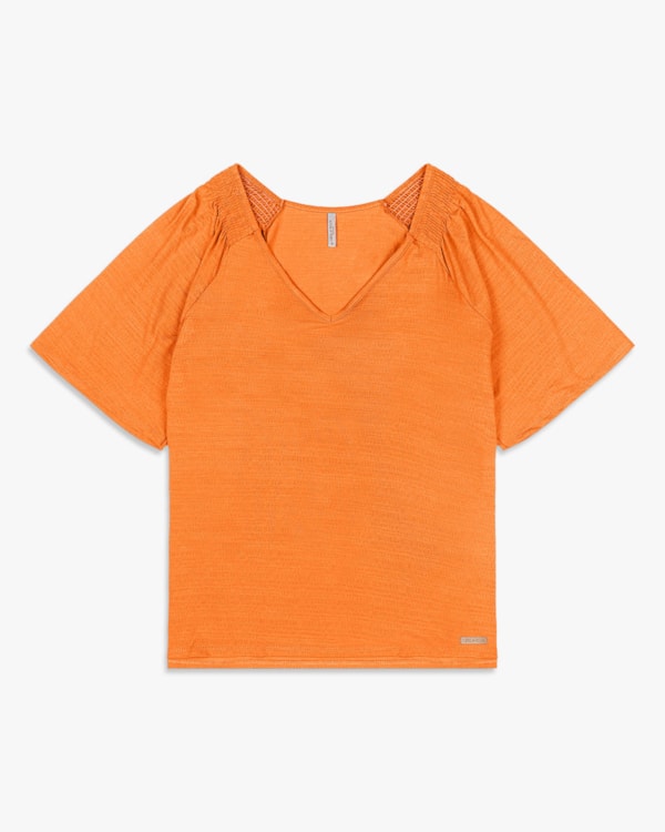 Blusa Feminina Plus Size Manga Curta em Viscose - Cereja Rosa - Nectarine
