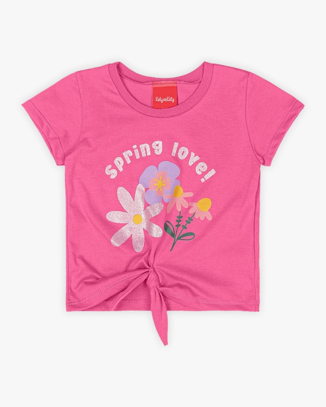Blusa Infantil com Amarração Estampa Flores- Kely Kety - Blossom-45c692dc-df1a-4400-9225-408c222e2bfd