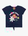 Blusa Infantil com Amarração Estampa Flores- Kely Kety - Oxford-bc068b05-c778-4458-b4c7-1afed79a7c68