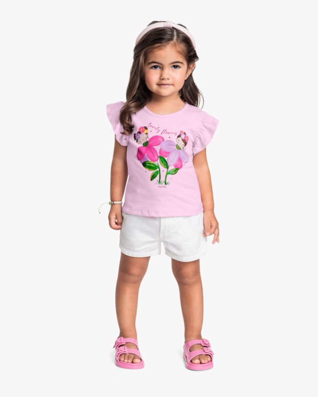 Blusa Infantil com Estampa Floral e Mangas Babado - Kely Kety - Astral-408f1dbe-194b-48c9-a43b-b72de25cc58d