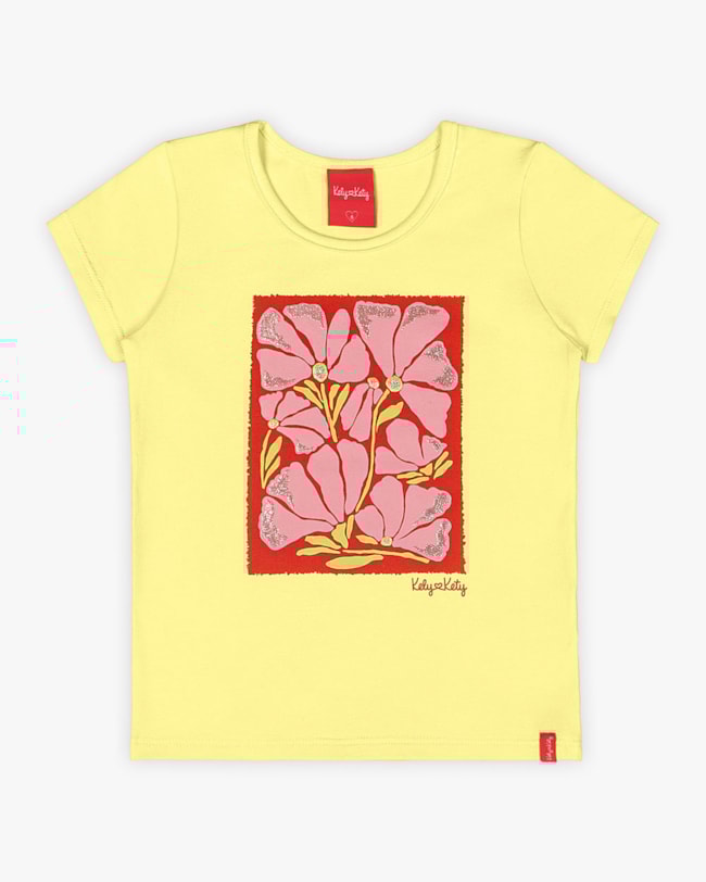 Blusa Infantil em Cotton com Estampa Flores - Kely Kety - Pinacolada-71fa97e1-cf1b-4044-9edb-6164db97dd56