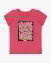 Blusa Infantil em Cotton com Estampa Flores - Kely Kety - Rosa-6458c89c-43c1-465d-ab3f-5d2c0639b8f3