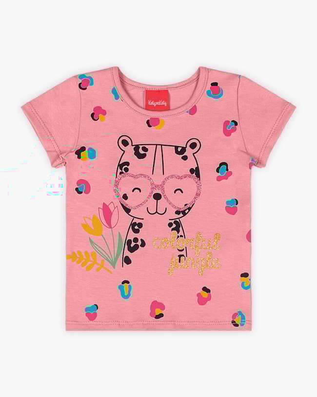 Blusa Infantil em Cotton Estampa Oncinha - Kely Kety - Bala de Goma-9c4c5cd1-2f41-4bab-814f-a67f5c833ca6