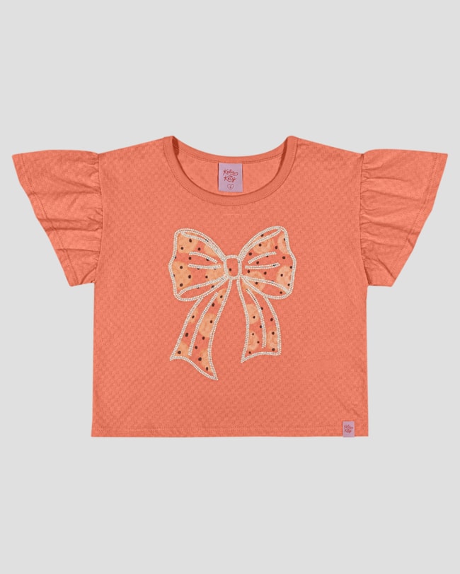 Blusa Infantil em Meia Malha com Estampa Kely Kety Laranja-7a9749ad-52aa-4c2c-a271-cfd20929e420