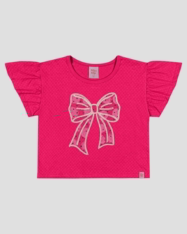 Blusa Infantil em Meia Malha com Estampa Kely Kety Rosa-bd5ab6a9-723e-45c1-96a2-2a46e59d8379