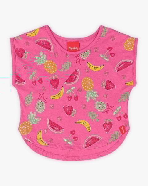 Blusa Infantil em Meia Malha Estampa Frutas - Kely Kety -Blossom